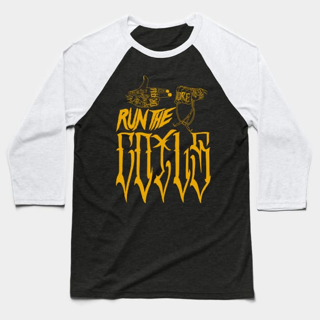 Run The Coils Gold Baseball T-Shirt by ACAB